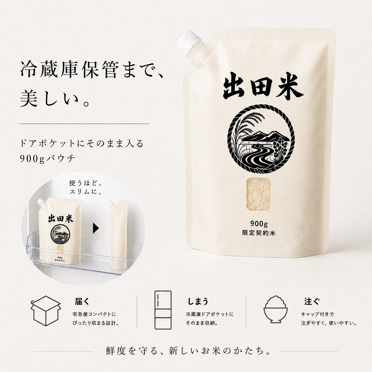 冷蔵庫ドアポケット収納スパウトパウチ900g
